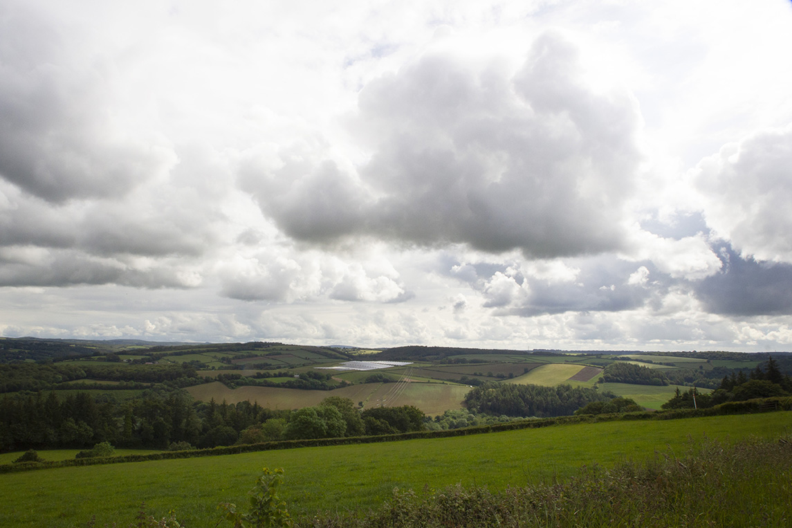 View of fields in Fowey catchment