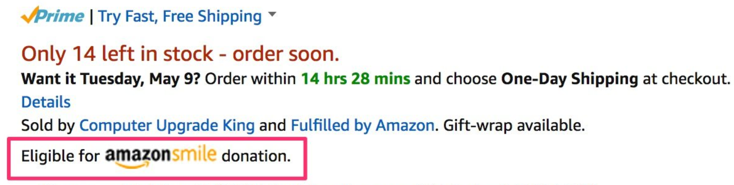 amazon smile label
